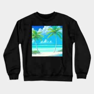 Paradise beach palm trees Crewneck Sweatshirt